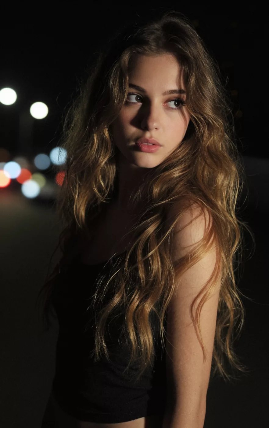 fashion moda portrait of a young woman with long